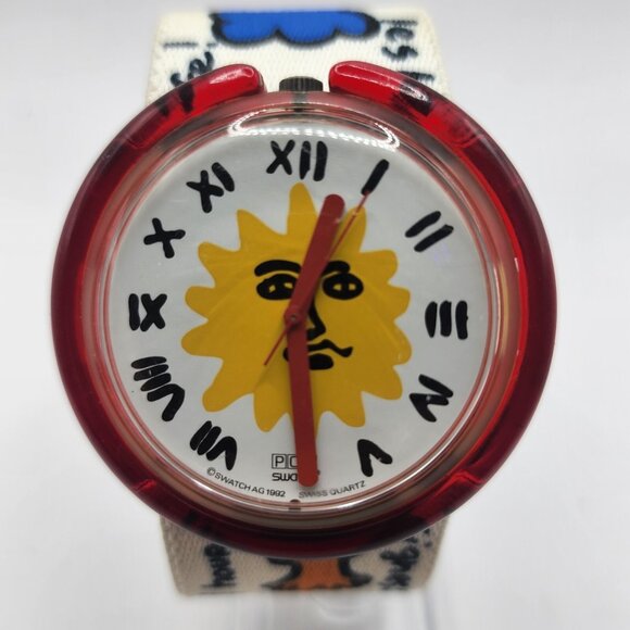 Swatch Watch Pop Quartz Original‎ Strap Working Vintage 1992 Sun Playful Swiss - Picture 1 of 16
